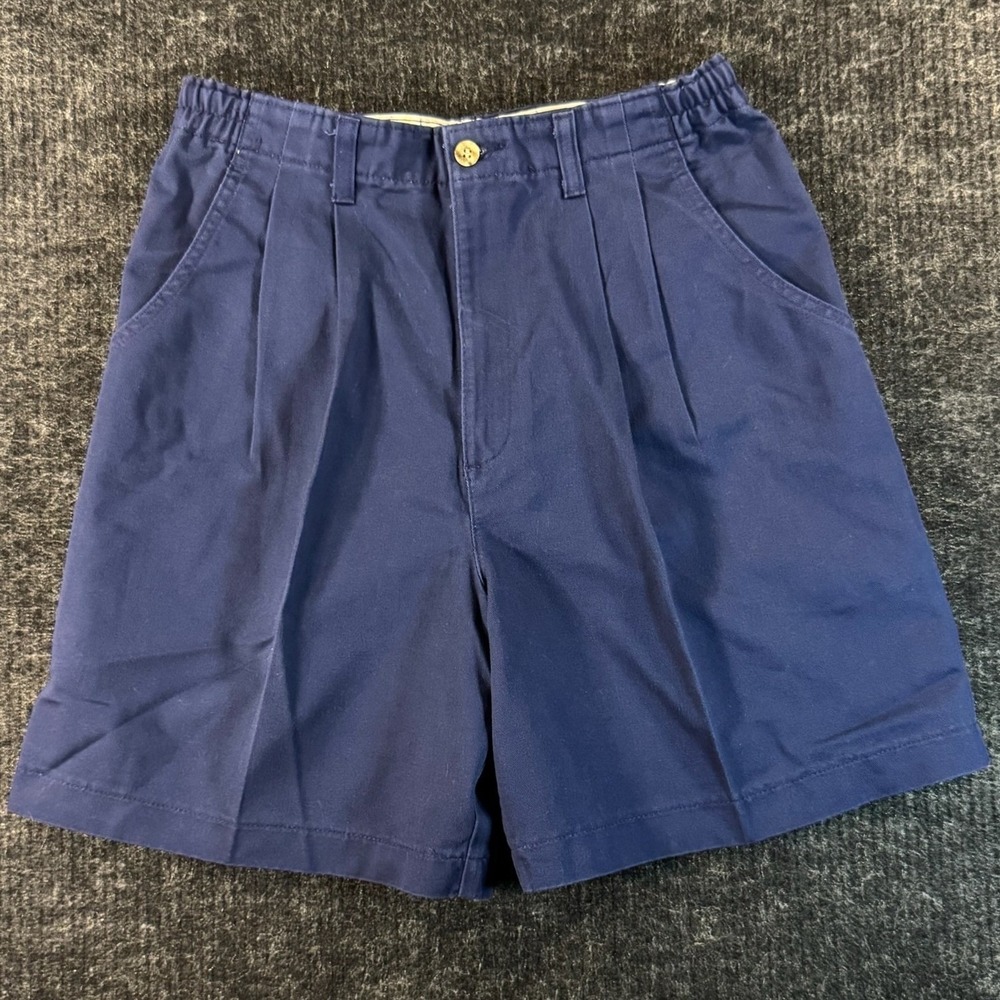 Lee Authentic Clothing Navy Blue Pleated Shorts Cotton Twill Vintage 10 PET